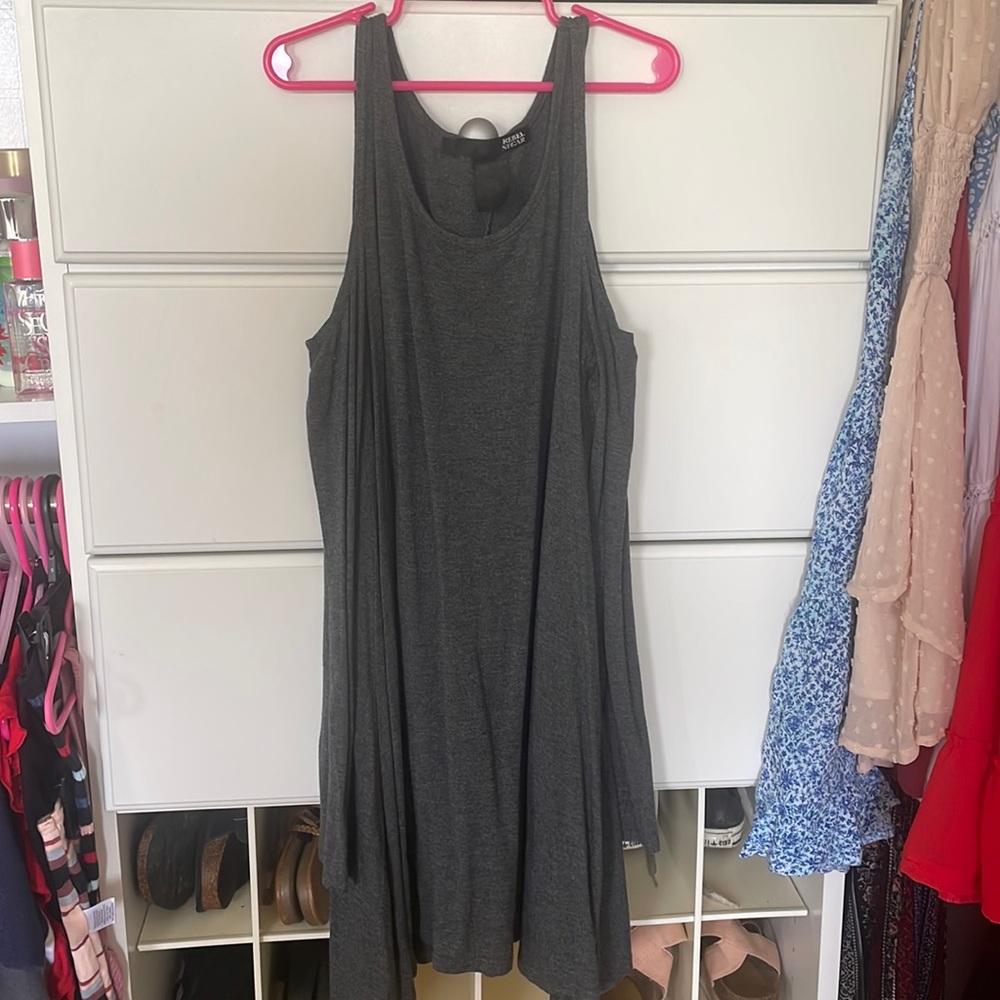 Charcoal Gray T-shirt Dress